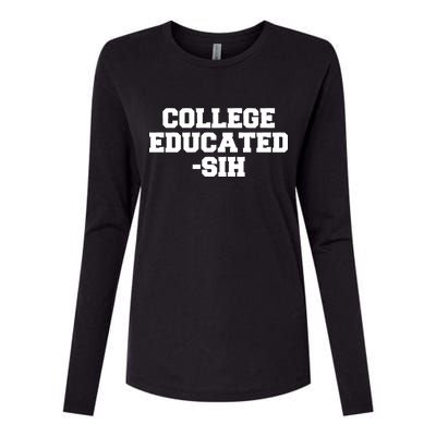 College Educated-ish Womens Cotton Relaxed Long Sleeve T-Shirt