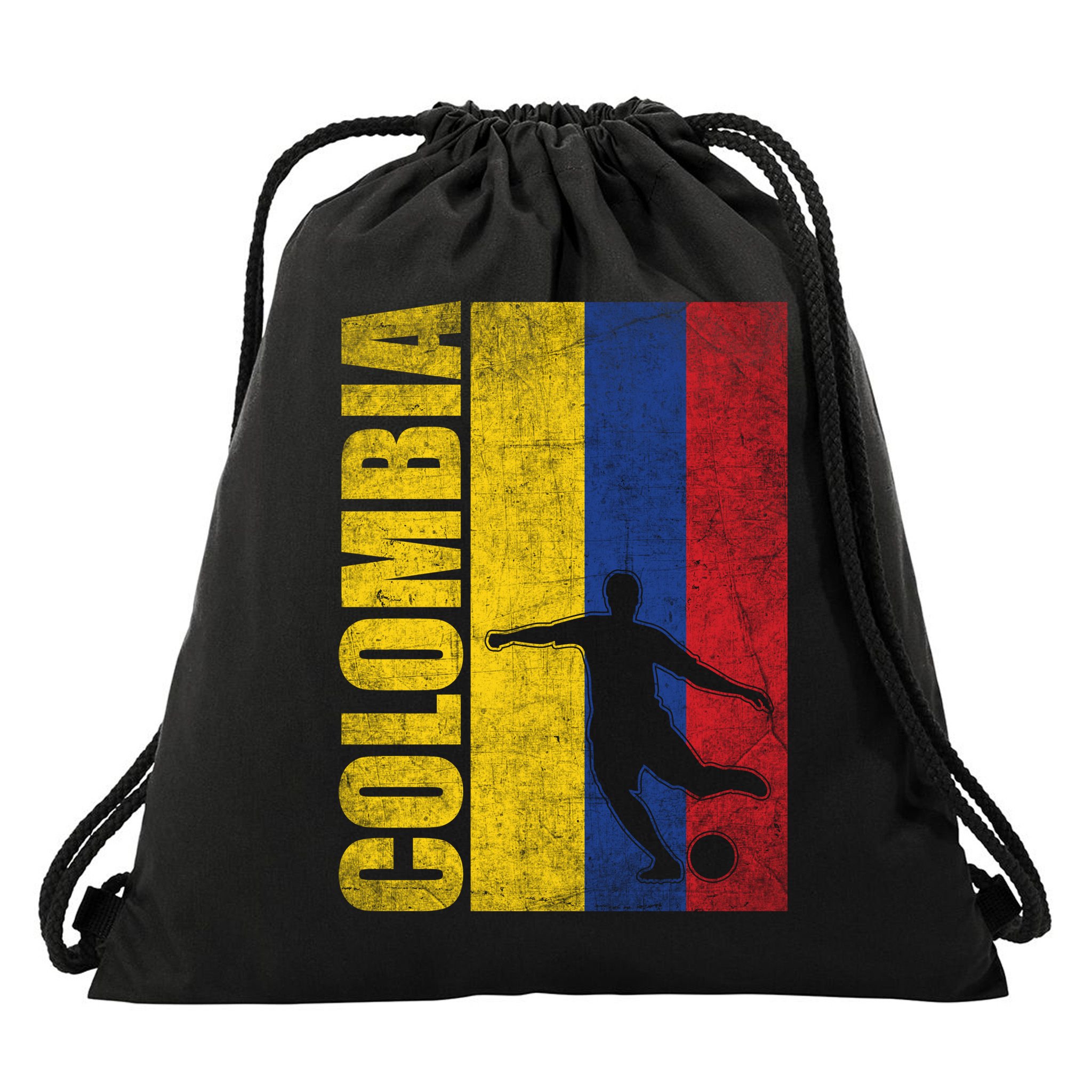 Colombia Flag Soccer World Cup Drawstring Bag