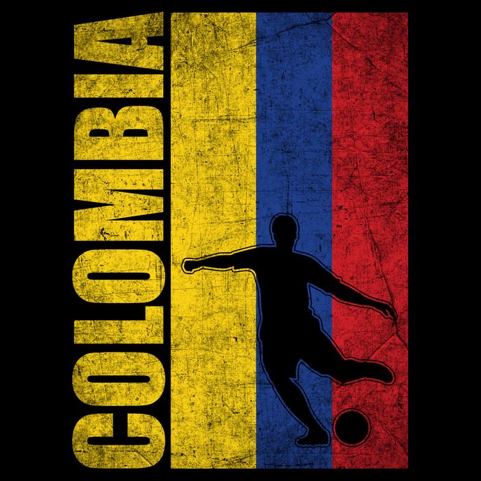 Colombia Flag Soccer World Cup Drawstring Bag