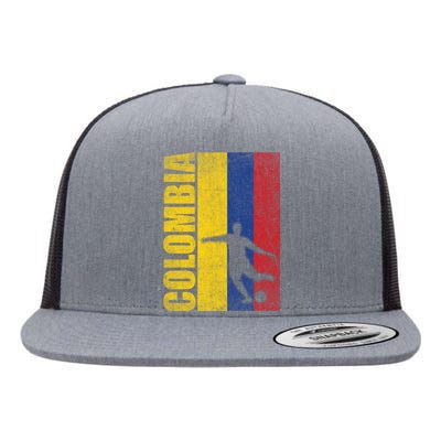 Colombia Flag Soccer World Cup Flat Bill Trucker Hat