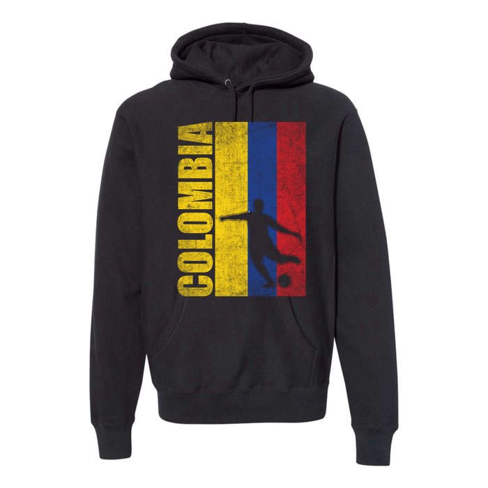 Colombia Flag Soccer World Cup Premium Hoodie