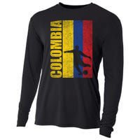 Colombia Flag Soccer World Cup Cooling Performance Long Sleeve Crew