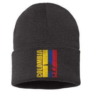 Colombia Flag Soccer World Cup Sustainable Knit Beanie