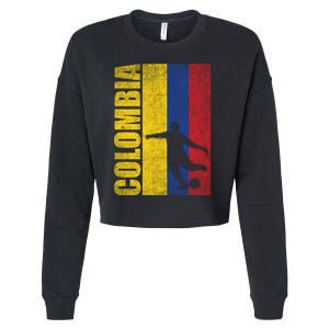 Colombia Flag Soccer World Cup Cropped Pullover Crew