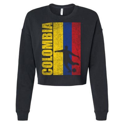 Colombia Flag Soccer World Cup Cropped Pullover Crew