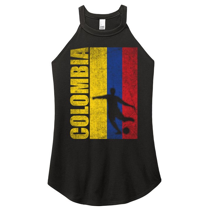 Colombia Flag Soccer World Cup Women's Perfect Tri Rocker Tank