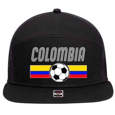 Colombia Futball Soccer Ball Logo 7 Panel Mesh Trucker Snapback Hat