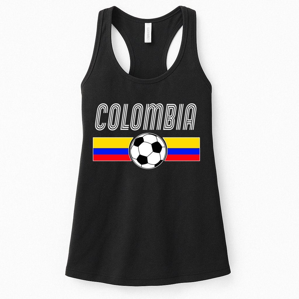 Colombia Futball Soccer Ball Logo Womens Tank Top