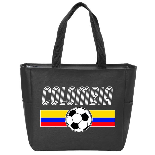 Colombia Futball Soccer Ball Logo Zip Tote Bag