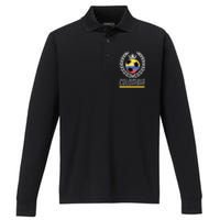 Colombia Soccer Flag Emblem Performance Long Sleeve Polo