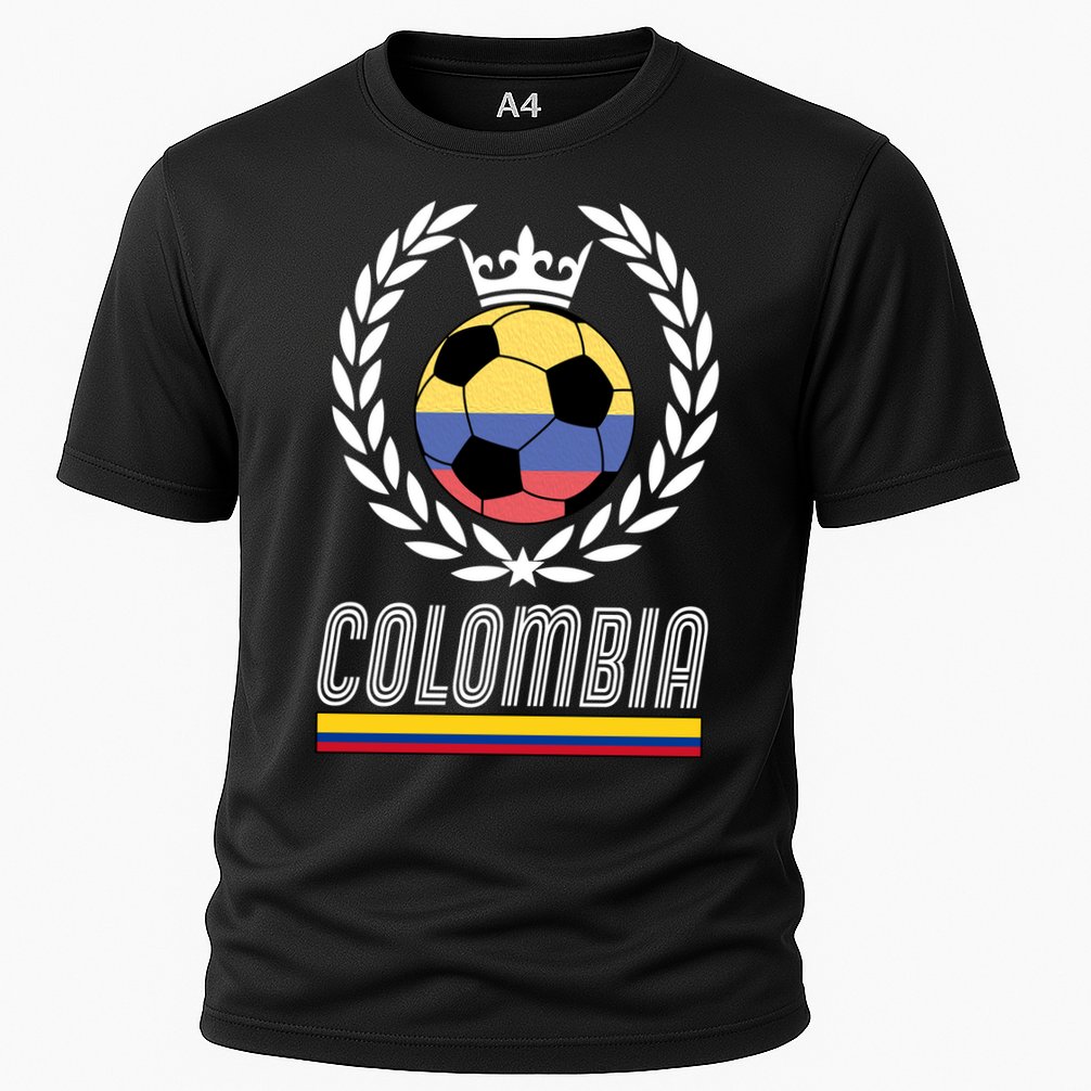 Colombia Soccer Flag Emblem Cooling Performance Crew T-Shirt