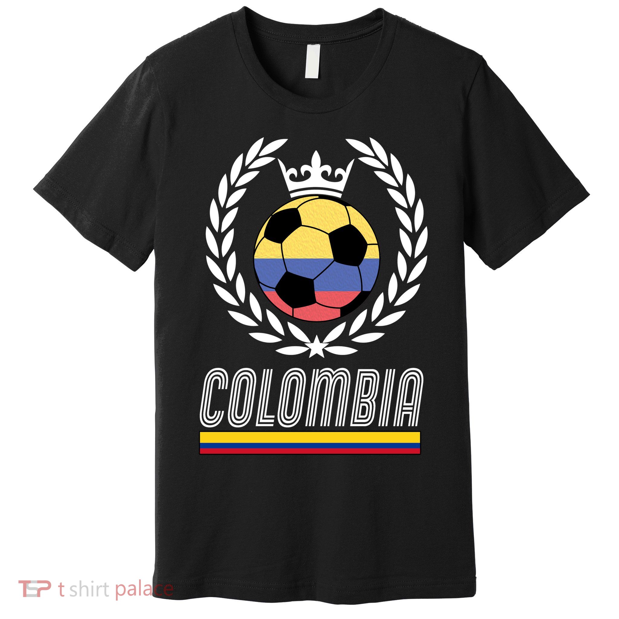 Colombia Soccer Flag Emblem Premium T-Shirt