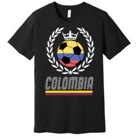 Colombia Soccer Flag Emblem Premium T-Shirt