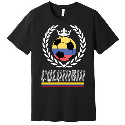 Colombia Soccer Flag Emblem Premium T-Shirt