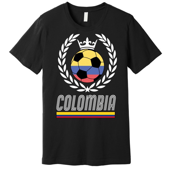 Colombia Soccer Flag Emblem Premium T-Shirt