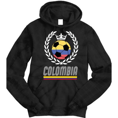 Colombia Soccer Flag Emblem Tie Dye Hoodie