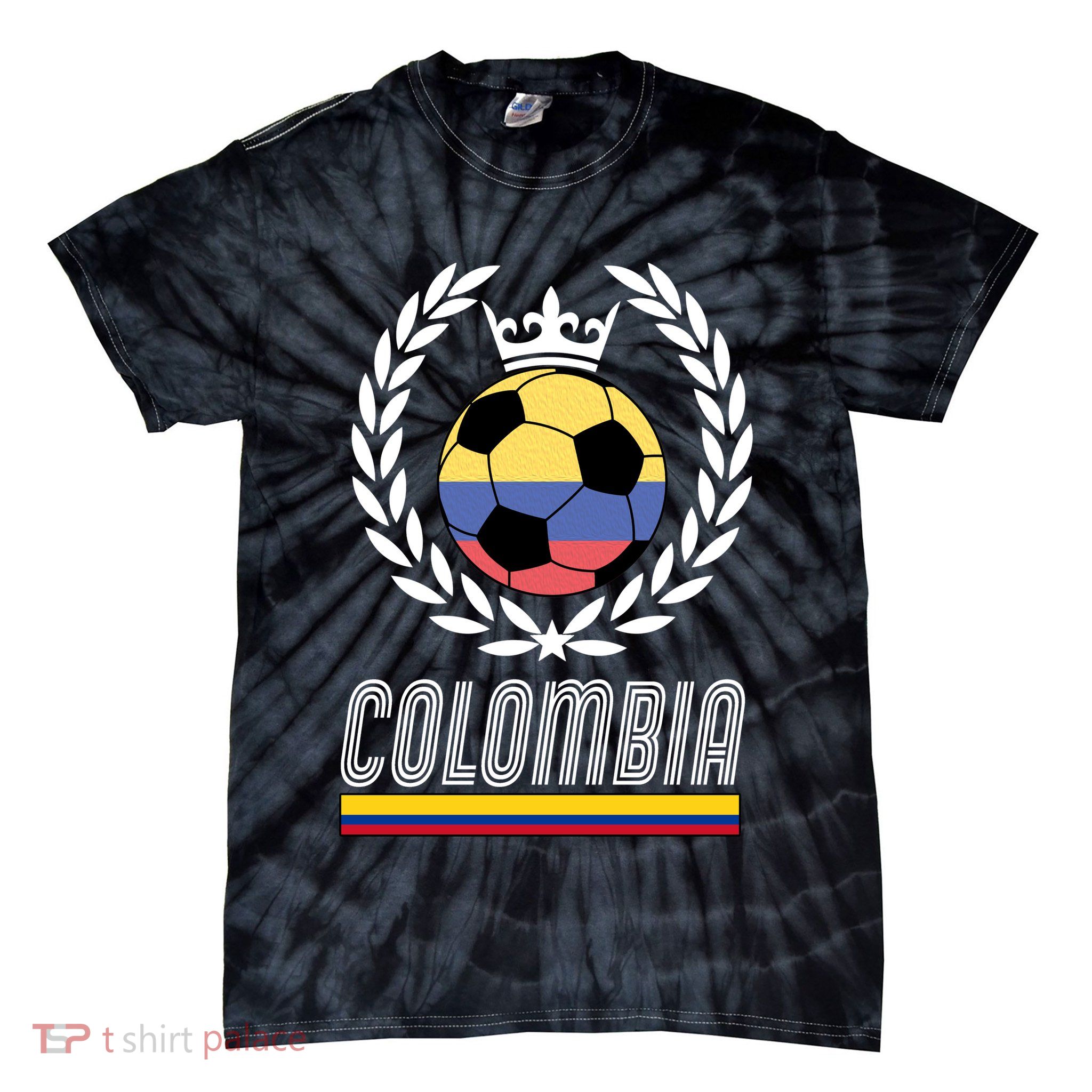 Colombia Soccer Flag Emblem Tie-Dye T-Shirt