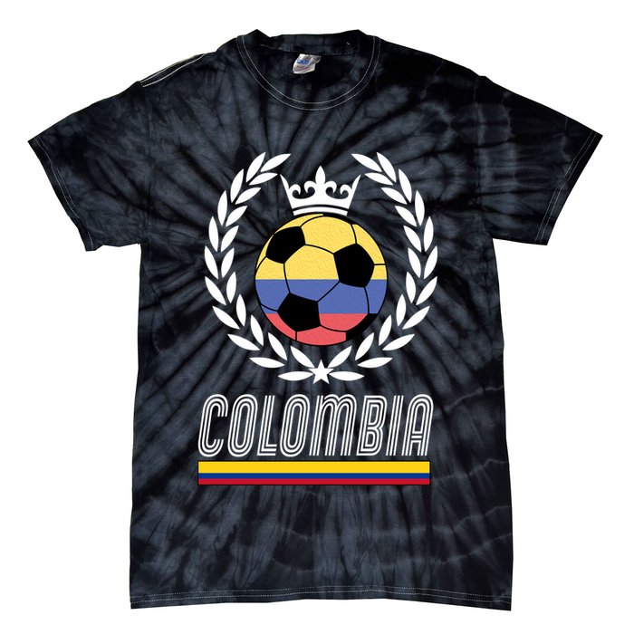 Colombia Soccer Flag Emblem Tie-Dye T-Shirt