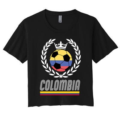 Colombia Soccer Flag Emblem Crop Top