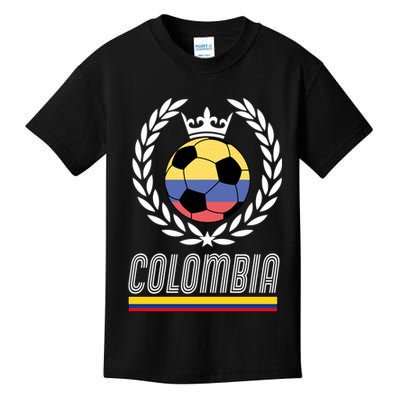 Colombia Soccer Flag Emblem Kids T-Shirt