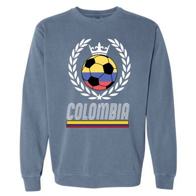 Colombia Soccer Flag Emblem Garment-Dyed Sweatshirt