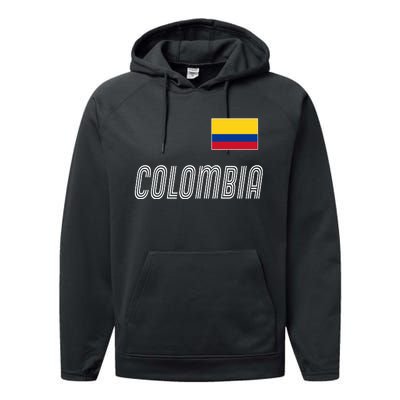 Colombia Soccer Jersey Flag Performance Fleece Hoodie