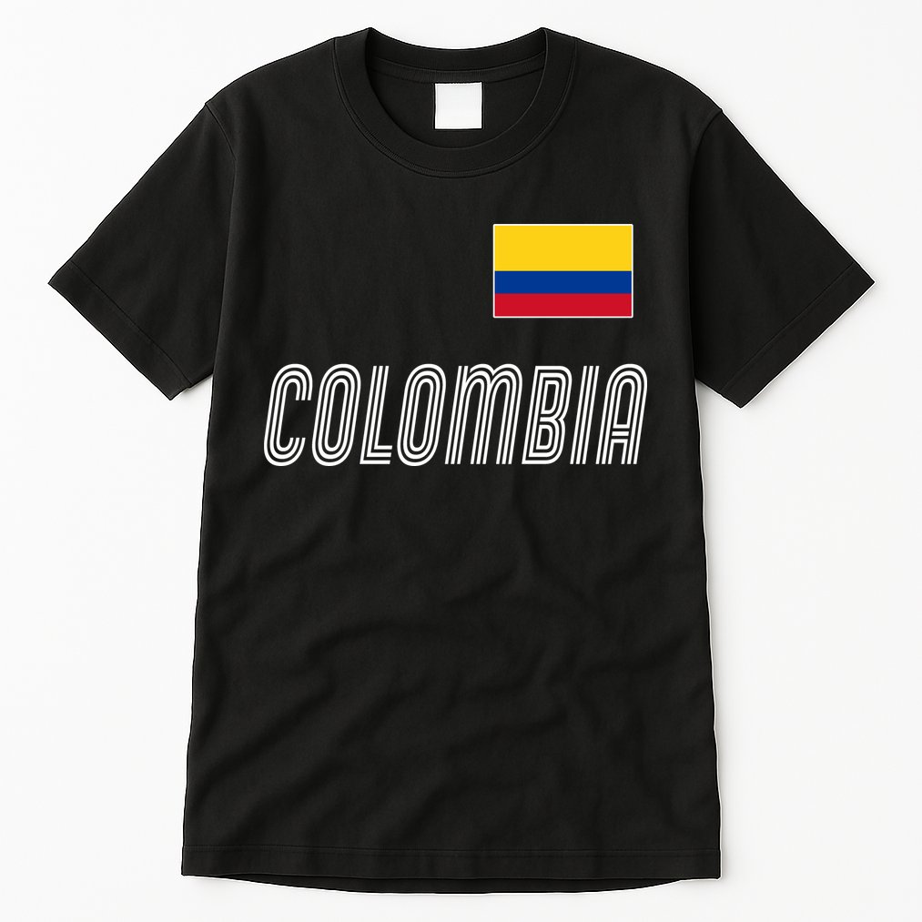 Colombia Soccer Jersey Flag Tall T-Shirt