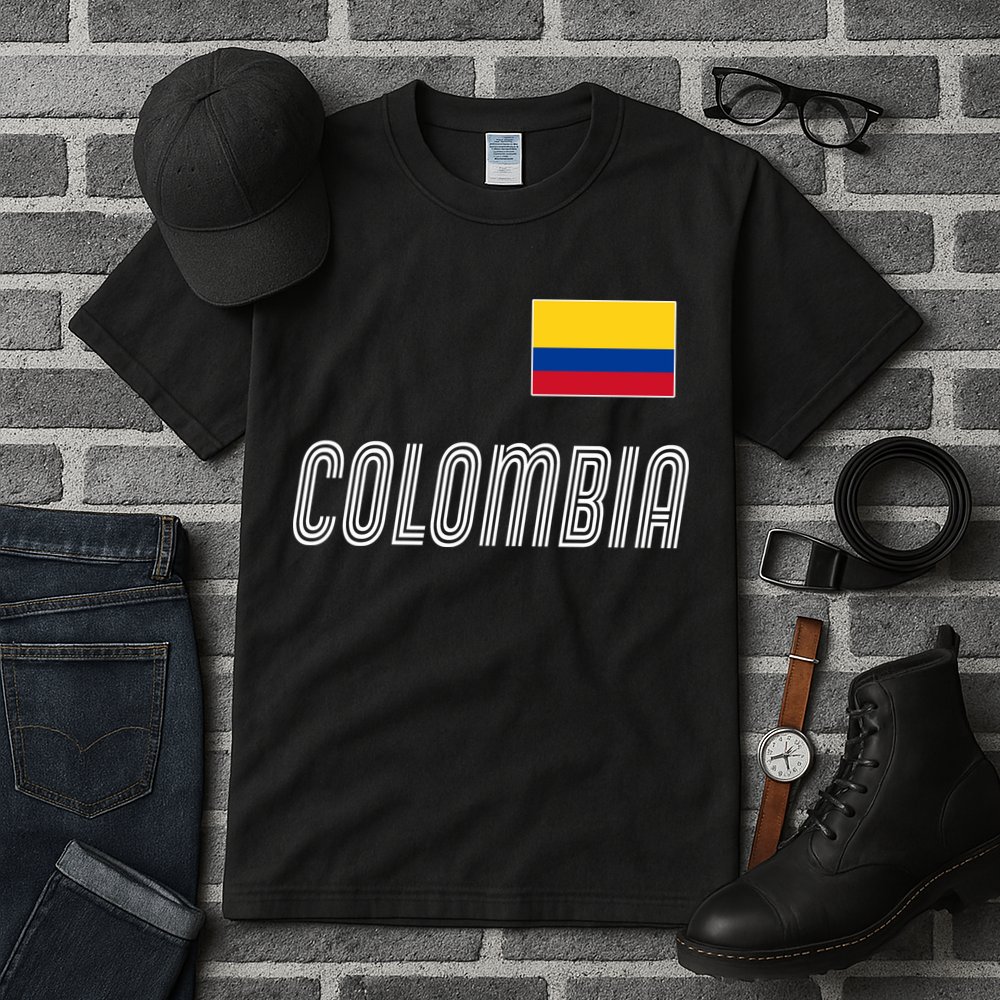 Colombia Soccer Jersey Flag Tall T-Shirt