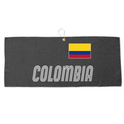 Colombia Soccer Jersey Flag Large Microfiber Waffle Golf Towel