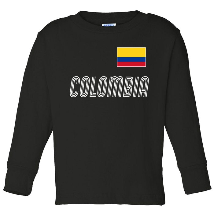 Colombia Soccer Jersey Flag Toddler Long Sleeve Shirt