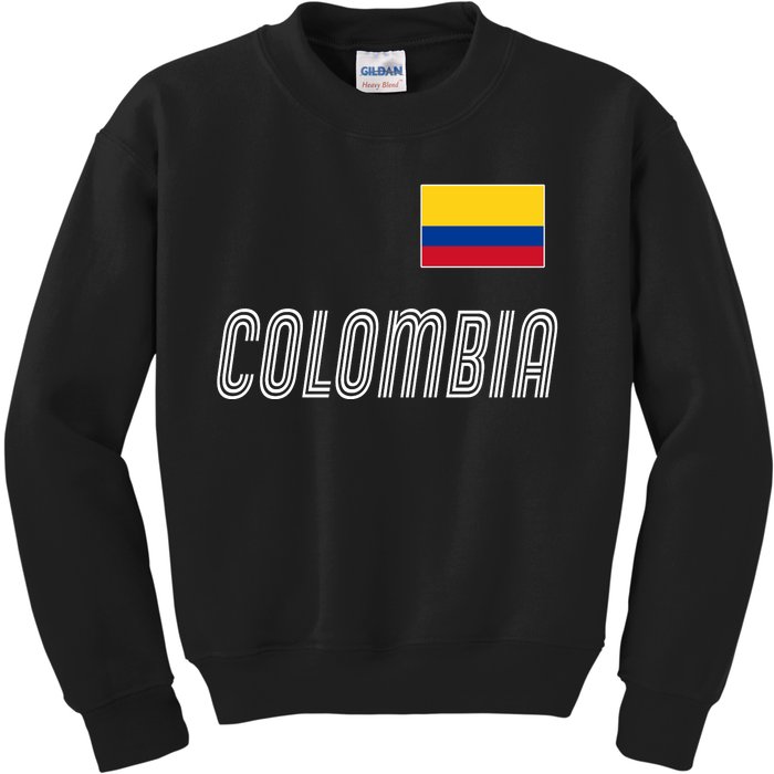 Colombia Soccer Jersey Flag Kids Sweatshirt