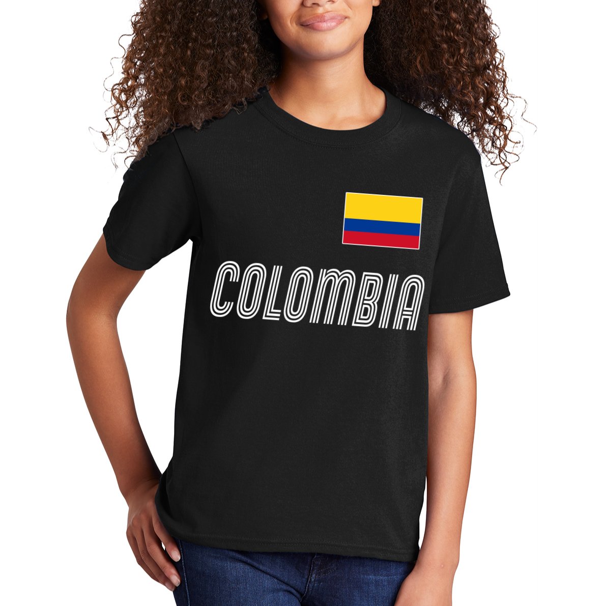 Colombia Soccer Jersey Flag Kids T-Shirt