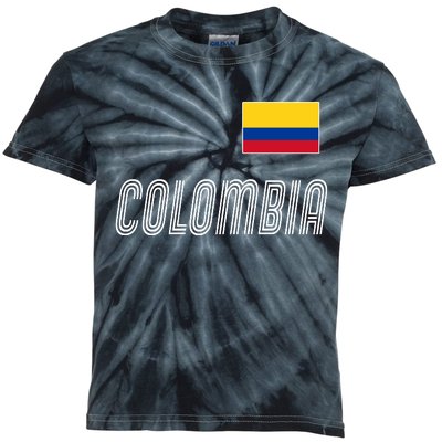 Colombia Soccer Jersey Flag Kids Tie-Dye T-Shirt