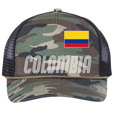 Colombia Soccer Jersey Flag Retro Rope Trucker Hat Cap