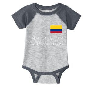 Colombia Soccer Jersey Flag Infant Baby Jersey Bodysuit