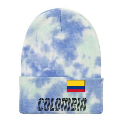 Colombia Soccer Jersey Flag Tie Dye 12in Knit Beanie