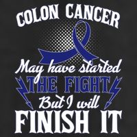 Colon Cancer Awareness Finish The Fight 7 Panel Mesh Trucker Snapback Hat