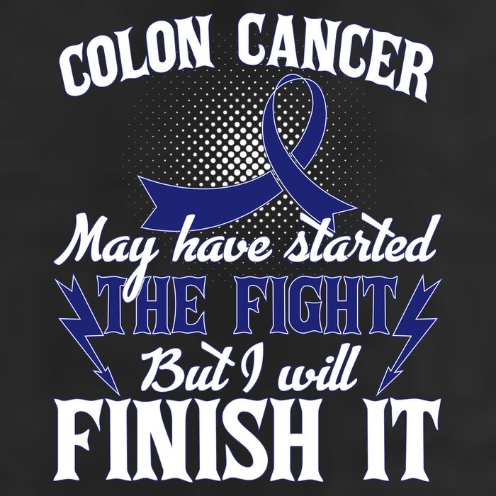 Colon Cancer Awareness Finish The Fight 7 Panel Mesh Trucker Snapback Hat