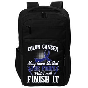 Colon Cancer Awareness Finish The Fight Impact Tech Backpack