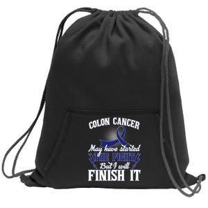 Colon Cancer Awareness Finish The Fight Sweatshirt Cinch Pack Bag