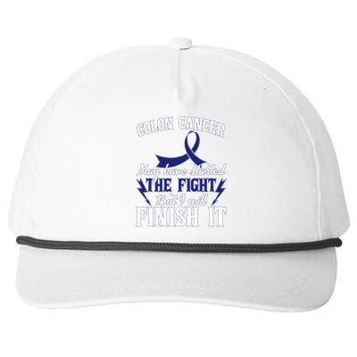 Colon Cancer Awareness Finish The Fight Snapback Five-Panel Rope Hat