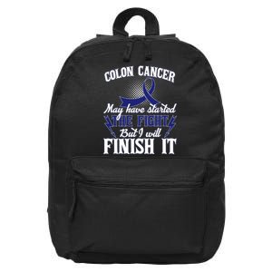 Colon Cancer Awareness Finish The Fight 16 in Basic Backpack