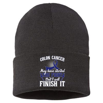 Colon Cancer Awareness Finish The Fight Sustainable Knit Beanie