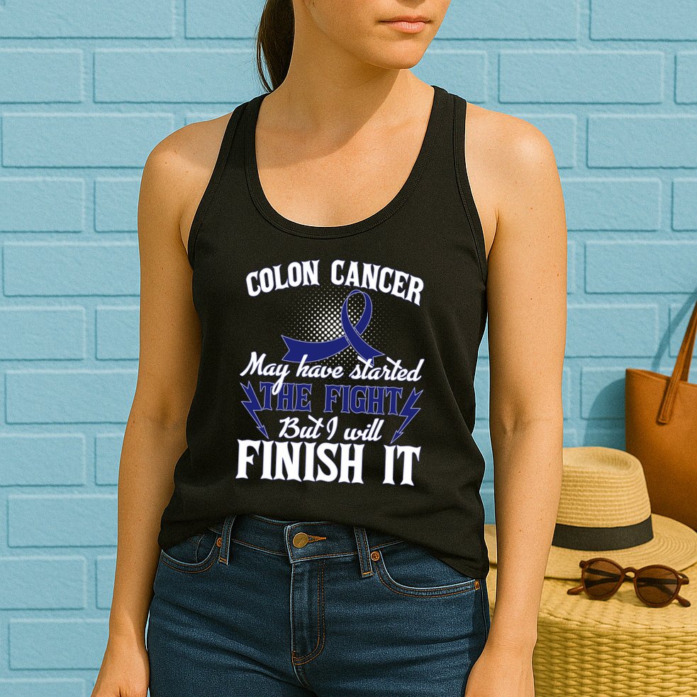 Colon Cancer Awareness Finish The Fight Womens Tank Top