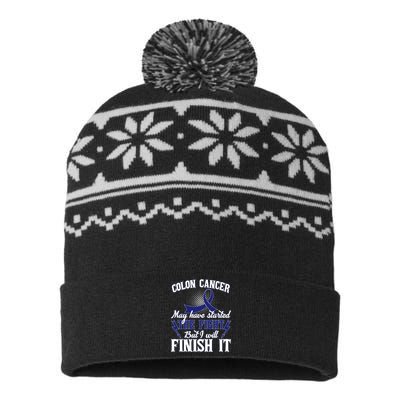 Colon Cancer Awareness Finish The Fight USA-Made Snowflake Beanie