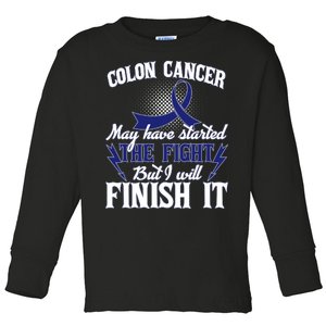 Colon Cancer Awareness Finish The Fight Toddler Long Sleeve Shirt