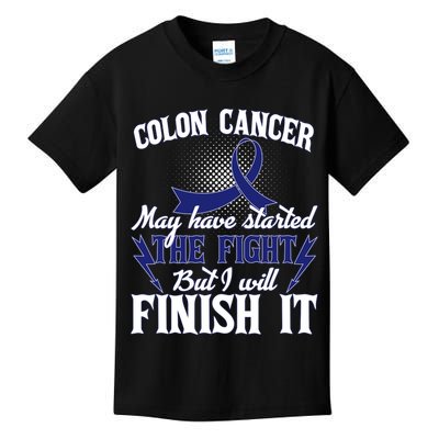 Colon Cancer Awareness Finish The Fight Kids T-Shirt