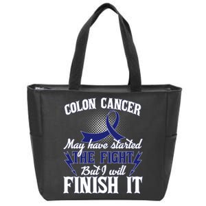 Colon Cancer Awareness Finish The Fight Zip Tote Bag