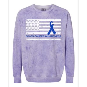 Colon Cancer Awareness Flag Colorblast Crewneck Sweatshirt