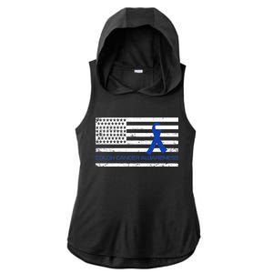 Colon Cancer Awareness Flag Ladies PosiCharge Tri-Blend Wicking Draft Hoodie Tank